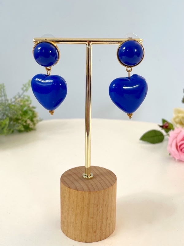 Pendientes corazón azul